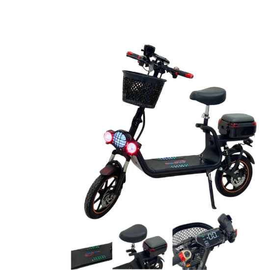 صورة سكوتر درفت إلكتروني بلوتوث – تصميم جرافيتي أزرق